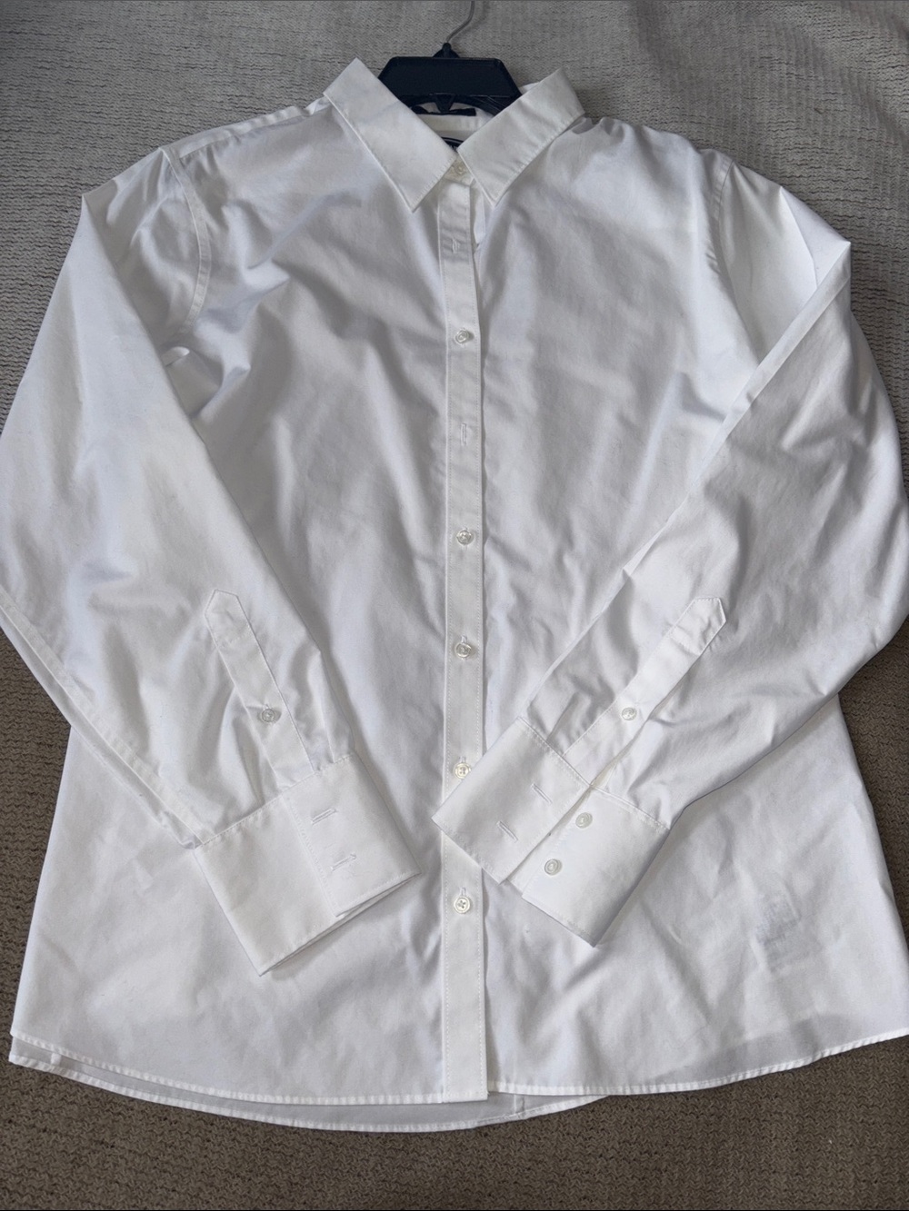 Lands' End Women's White Classic Button-Down Shirt No Iron